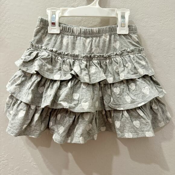 Mini Boden Grey Heart Tiered Ruffle Skort - Picture 1 of 6